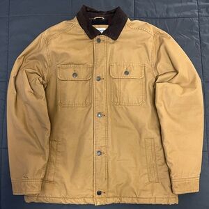 Old Navy Men's Tan Jacket with Brown Collar
